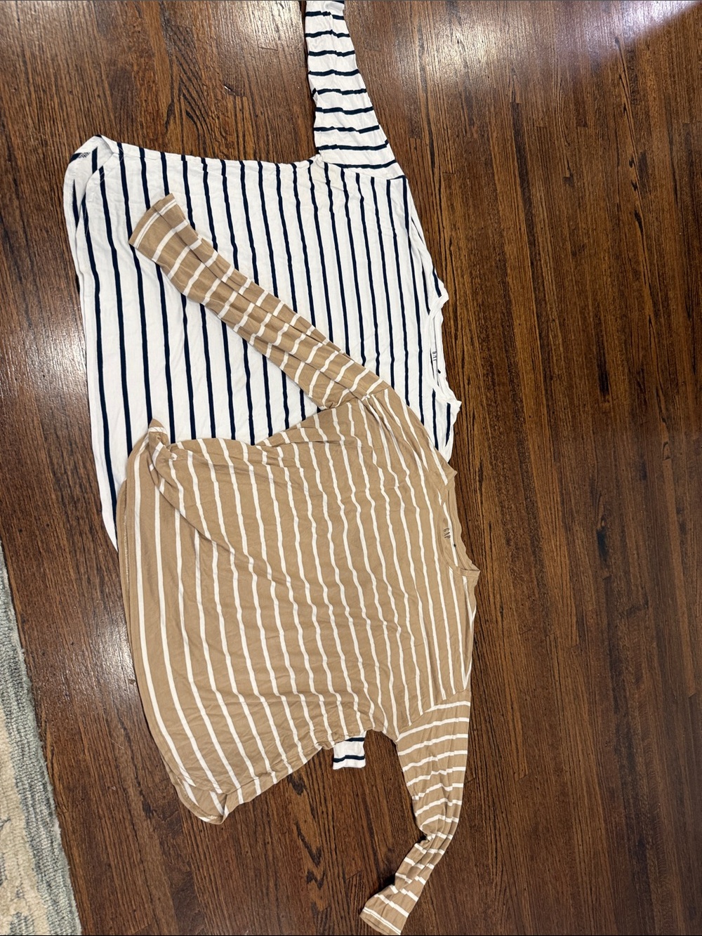 GAP Long Sleeve Striped Tee - White/Navy & Tan/White